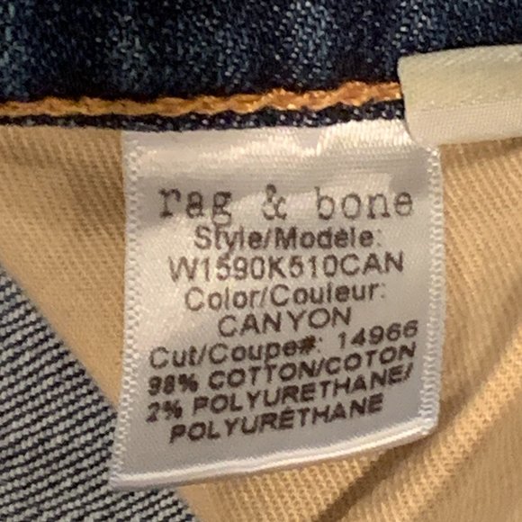 rag & bone Distressed Indigo Boyfriend Jeans - Picture 9 of 9